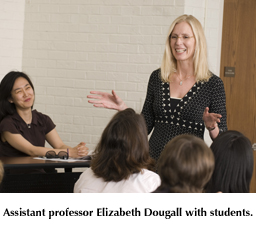 Elizabeth Dougall with students