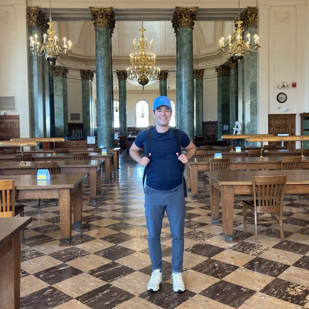 Paul Leblanc in the Wilson Library