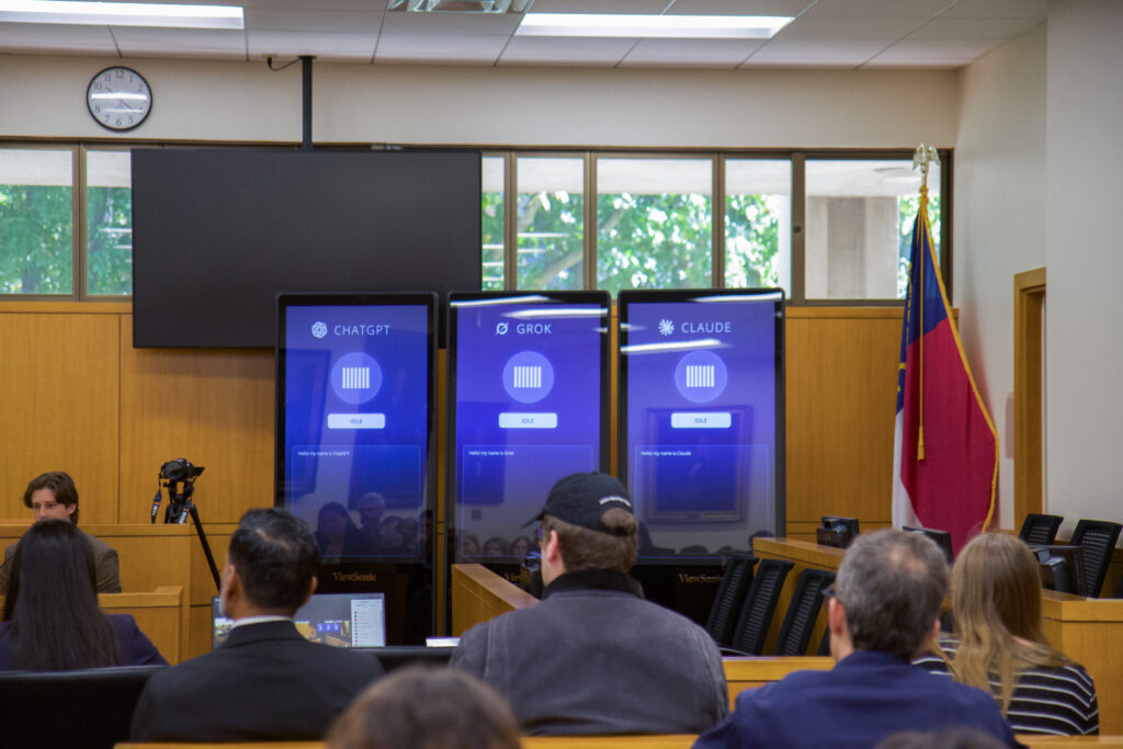three screens with different GenAI models