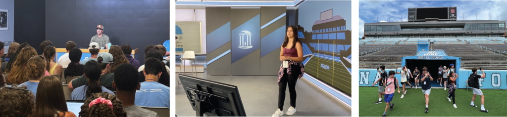 Three photos from Carolina Sports Journalism Camp