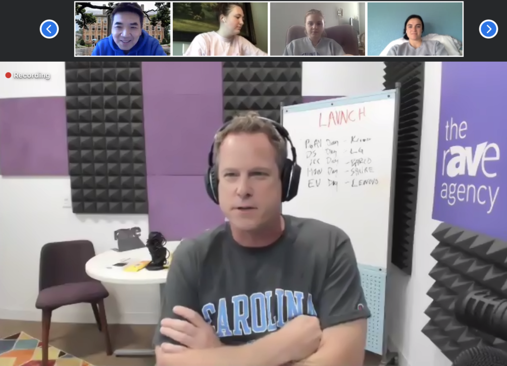 A screenshot of a professor talking to students on a Zoom call